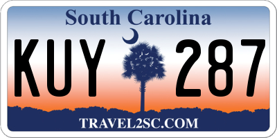 SC license plate KUY287