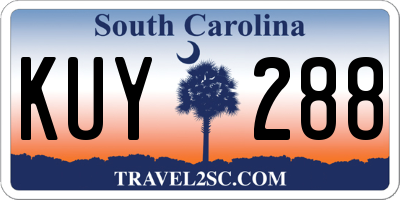 SC license plate KUY288