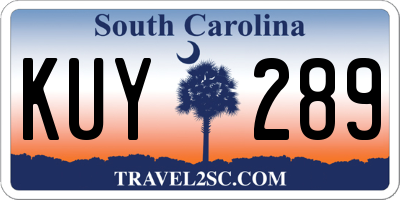 SC license plate KUY289