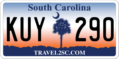 SC license plate KUY290