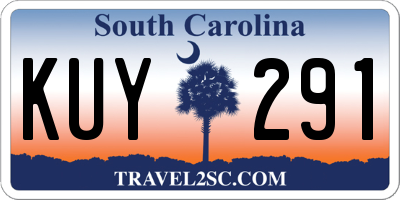 SC license plate KUY291