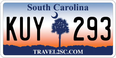 SC license plate KUY293