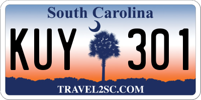 SC license plate KUY301