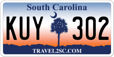 SC license plate KUY302