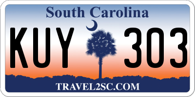 SC license plate KUY303