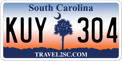 SC license plate KUY304