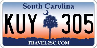 SC license plate KUY305
