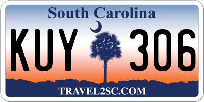 SC license plate KUY306