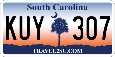 SC license plate KUY307