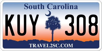 SC license plate KUY308