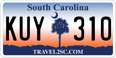 SC license plate KUY310