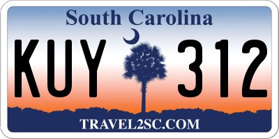 SC license plate KUY312