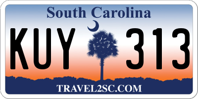SC license plate KUY313