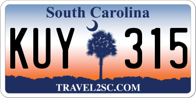 SC license plate KUY315