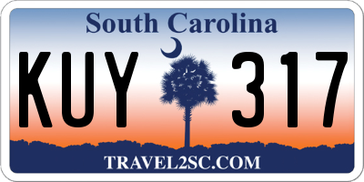 SC license plate KUY317