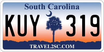 SC license plate KUY319