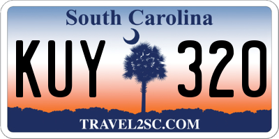 SC license plate KUY320