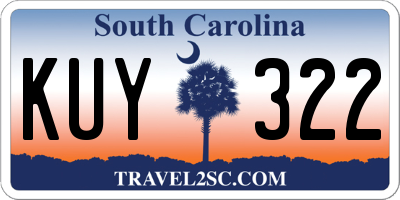 SC license plate KUY322