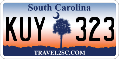 SC license plate KUY323