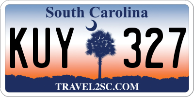 SC license plate KUY327