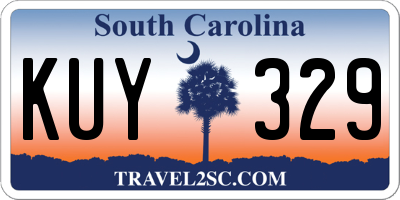 SC license plate KUY329