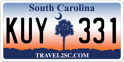 SC license plate KUY331