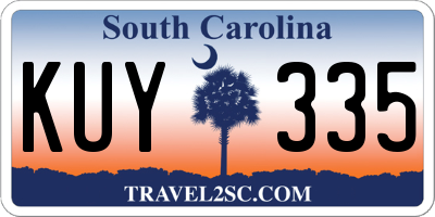 SC license plate KUY335