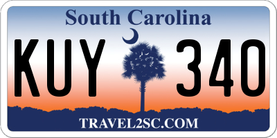 SC license plate KUY340