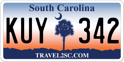 SC license plate KUY342