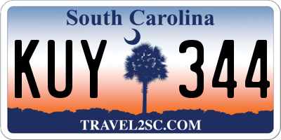 SC license plate KUY344