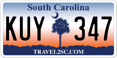 SC license plate KUY347