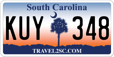 SC license plate KUY348