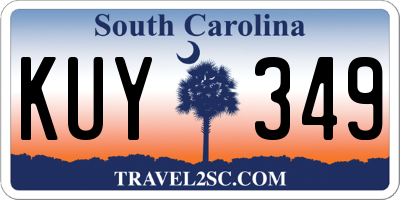SC license plate KUY349