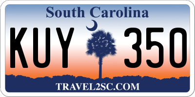 SC license plate KUY350