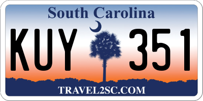 SC license plate KUY351