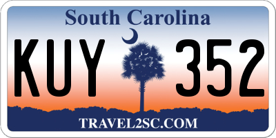 SC license plate KUY352