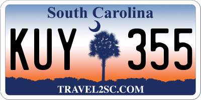 SC license plate KUY355
