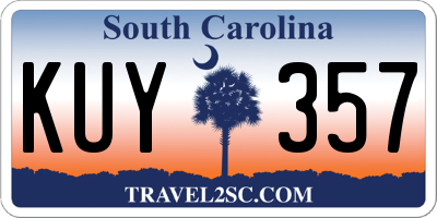 SC license plate KUY357