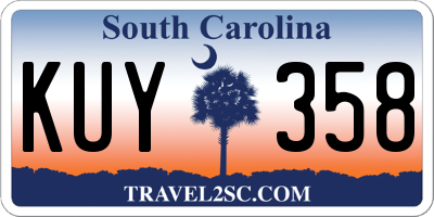 SC license plate KUY358