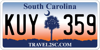 SC license plate KUY359