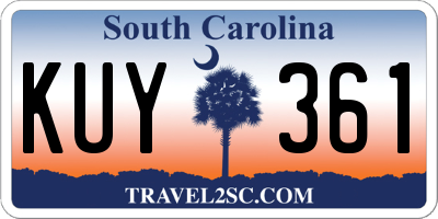 SC license plate KUY361