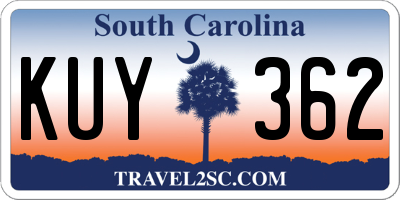 SC license plate KUY362