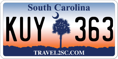 SC license plate KUY363