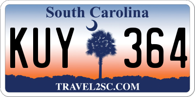 SC license plate KUY364