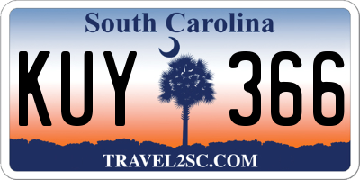 SC license plate KUY366