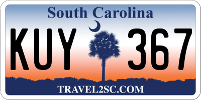 SC license plate KUY367