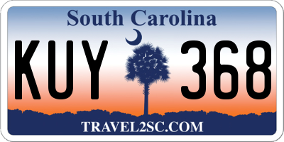 SC license plate KUY368