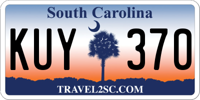 SC license plate KUY370