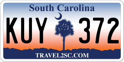 SC license plate KUY372