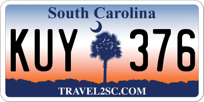 SC license plate KUY376
